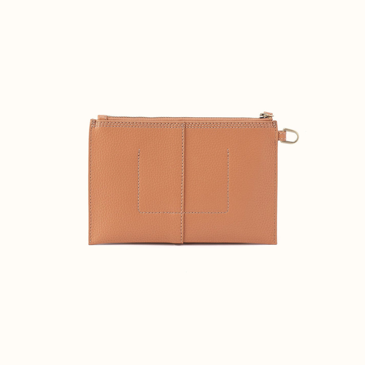 Vida Small Pouch In Micro Pebbled Leather - Biscuit