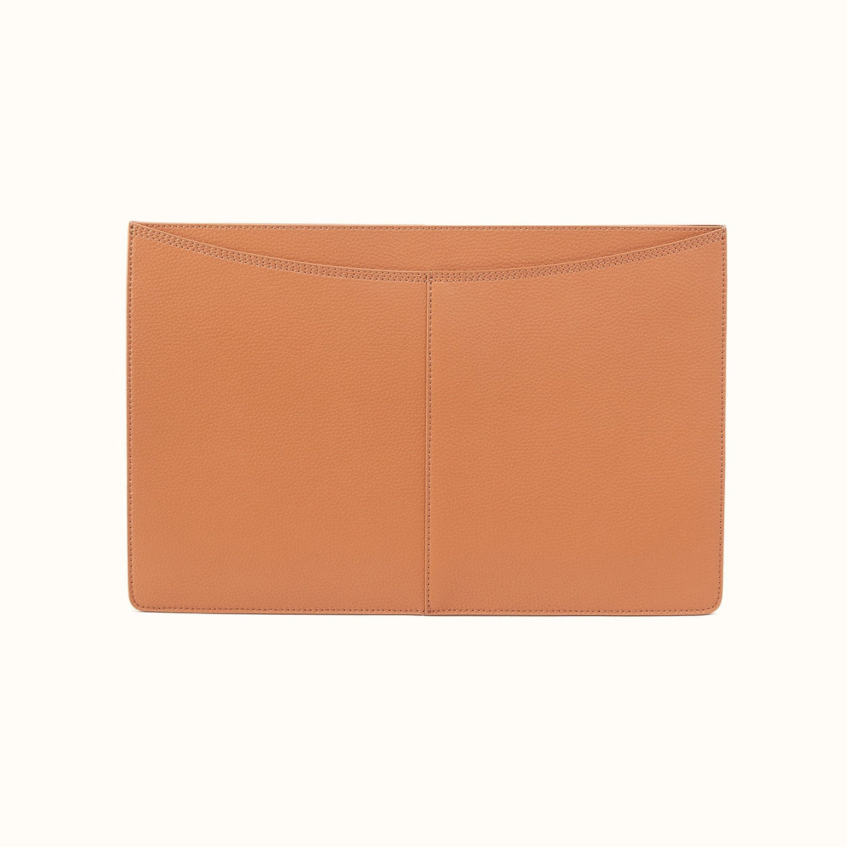 Vida Large Laptop Sleeve in Micro Pebbled Leather - Biscuit