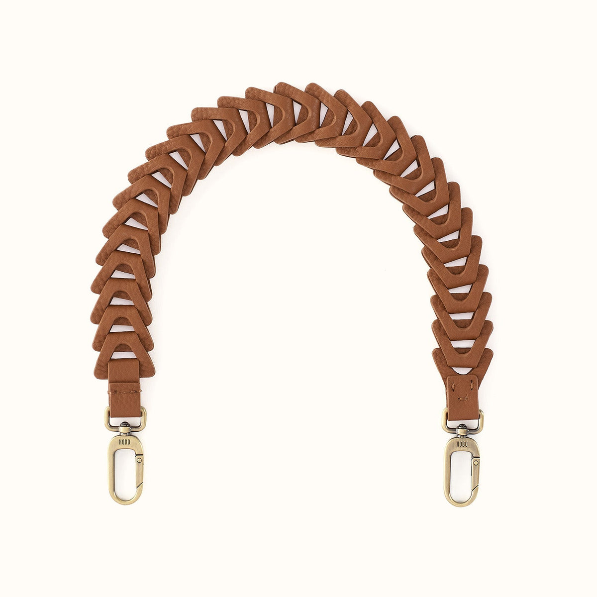 Petty Leather Link Strap in Pebbled Leather - Timber Brown