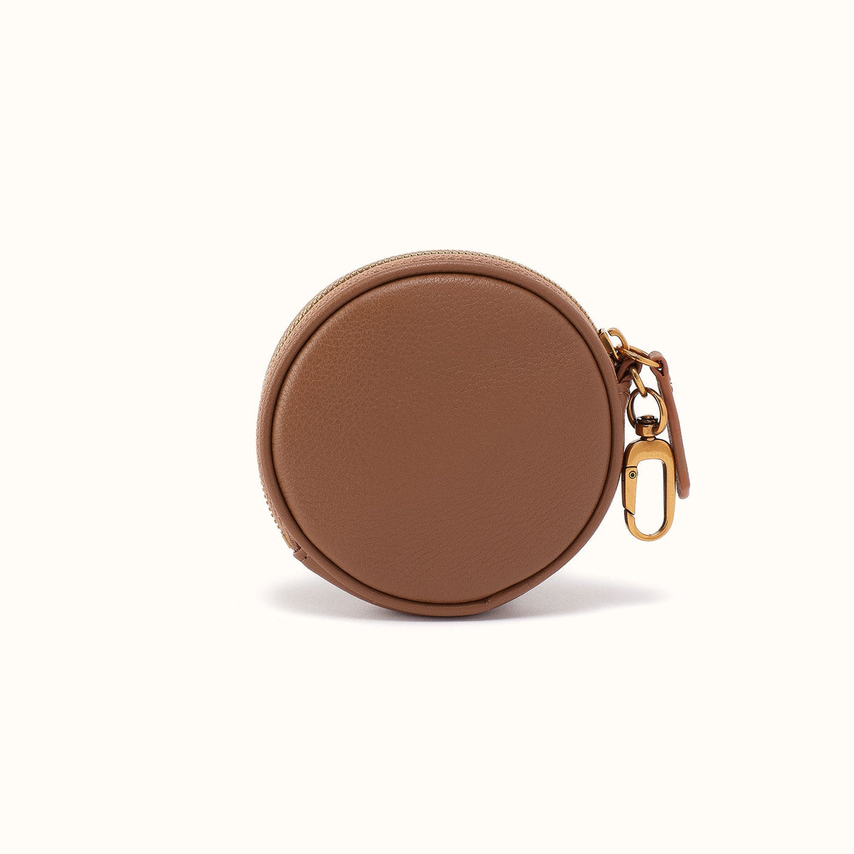 Revolve Small Bag Charm In Pebbled Leather - Timber Brown