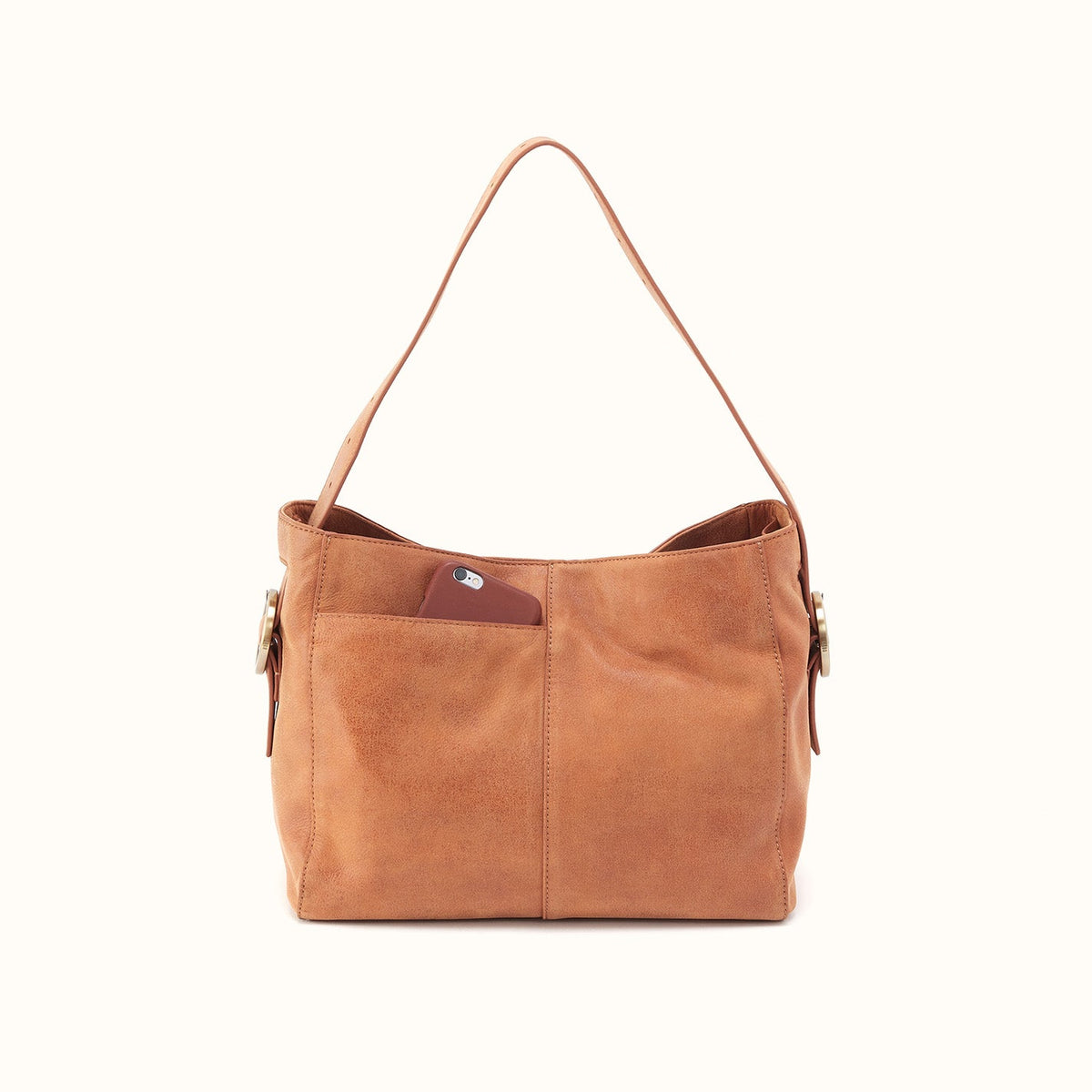 Render Shoulder Bag In Buffed Leather - Whiskey