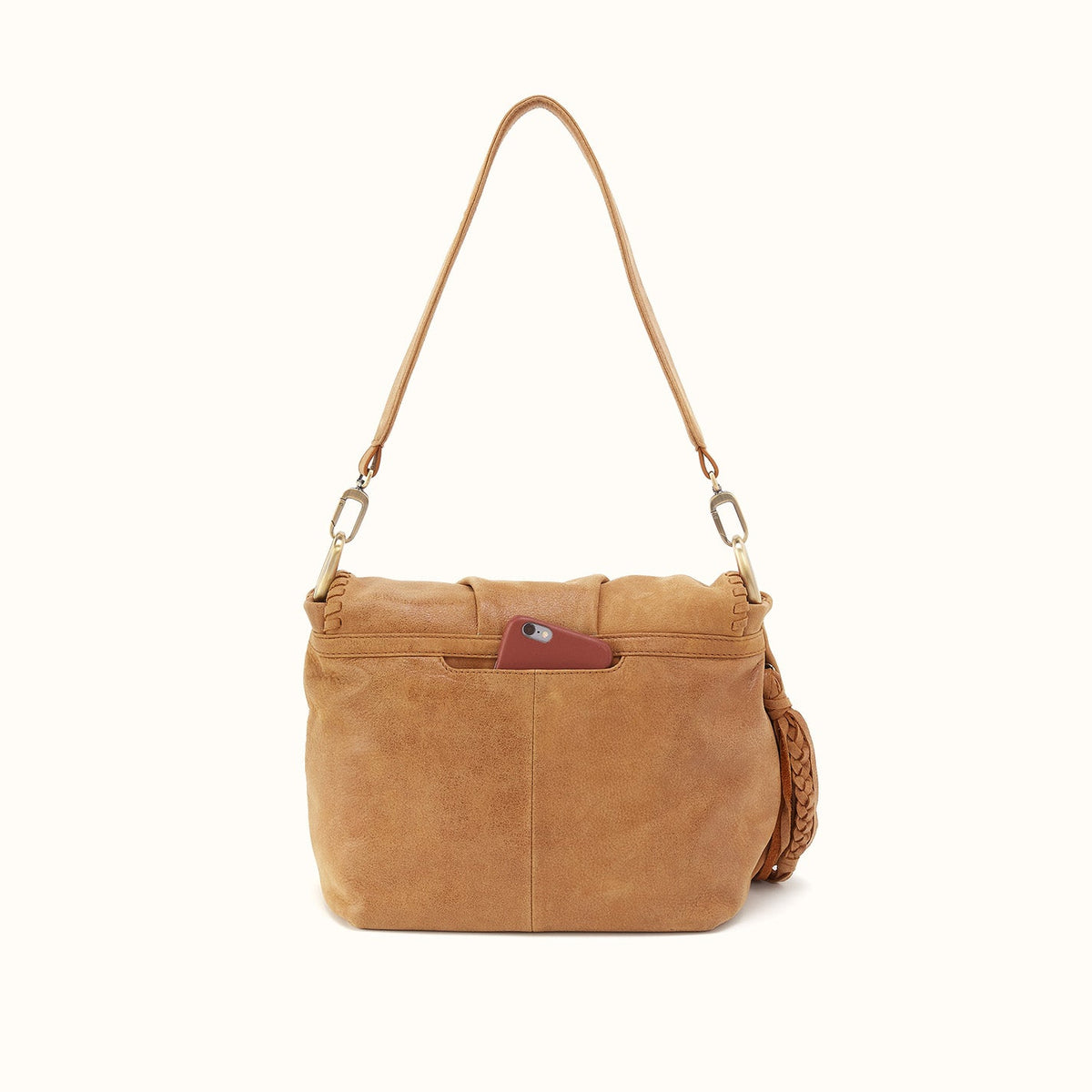 Harley Convertible Shoulder Bag In Buffed Leather - Whiskey