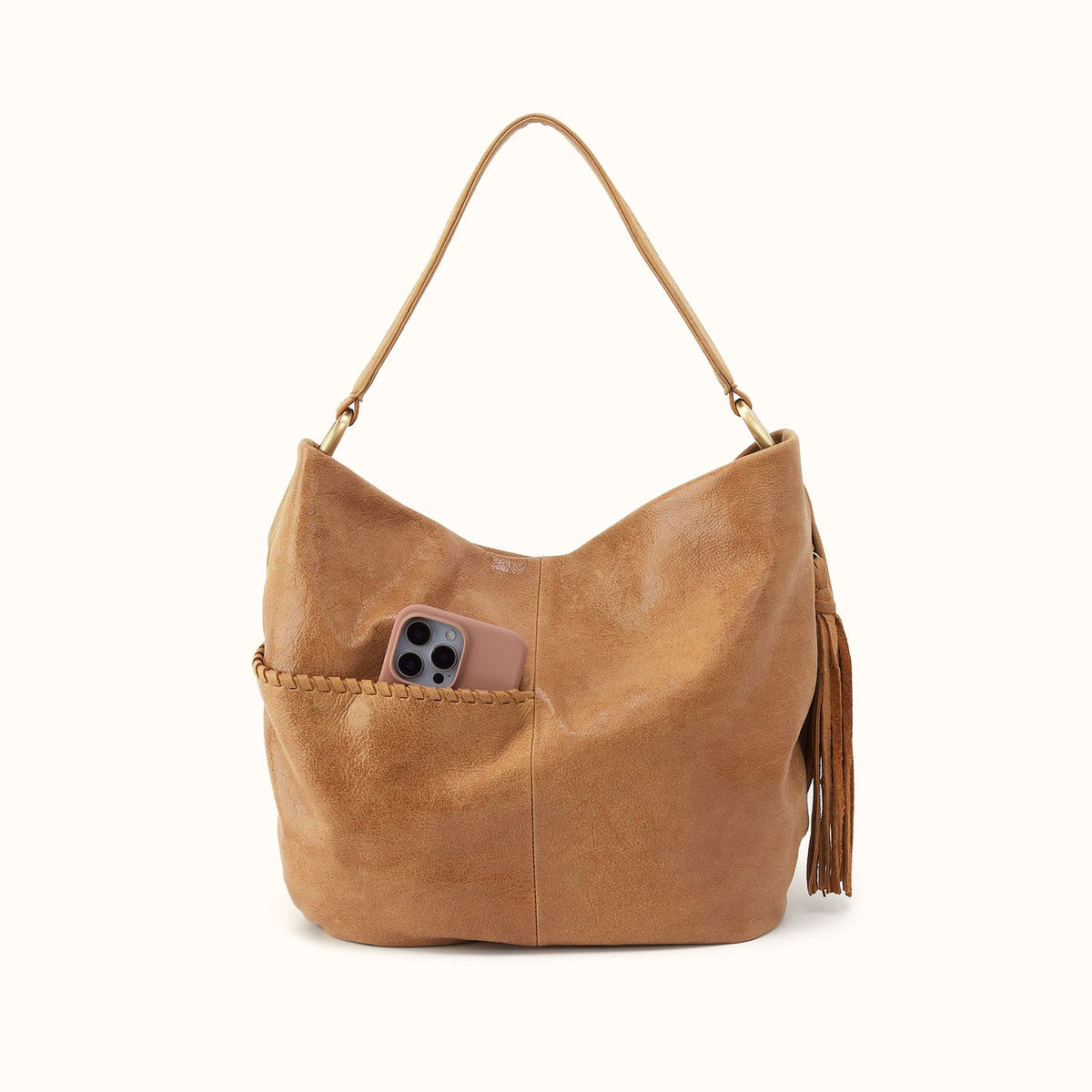 Harley Hobo In Buffed Leather - Whiskey