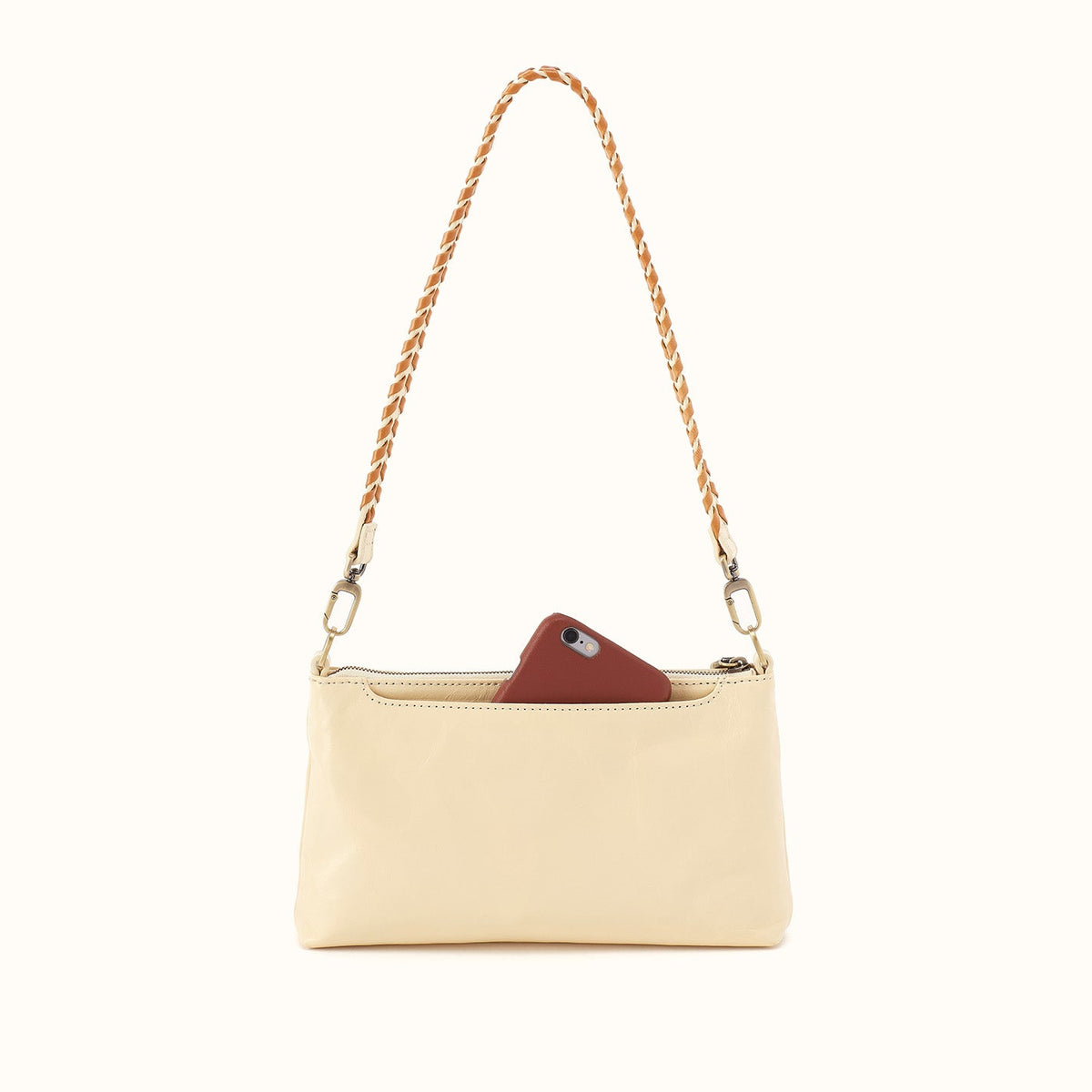 Darcy Crossbody in Polished Leather - Butter Yellow