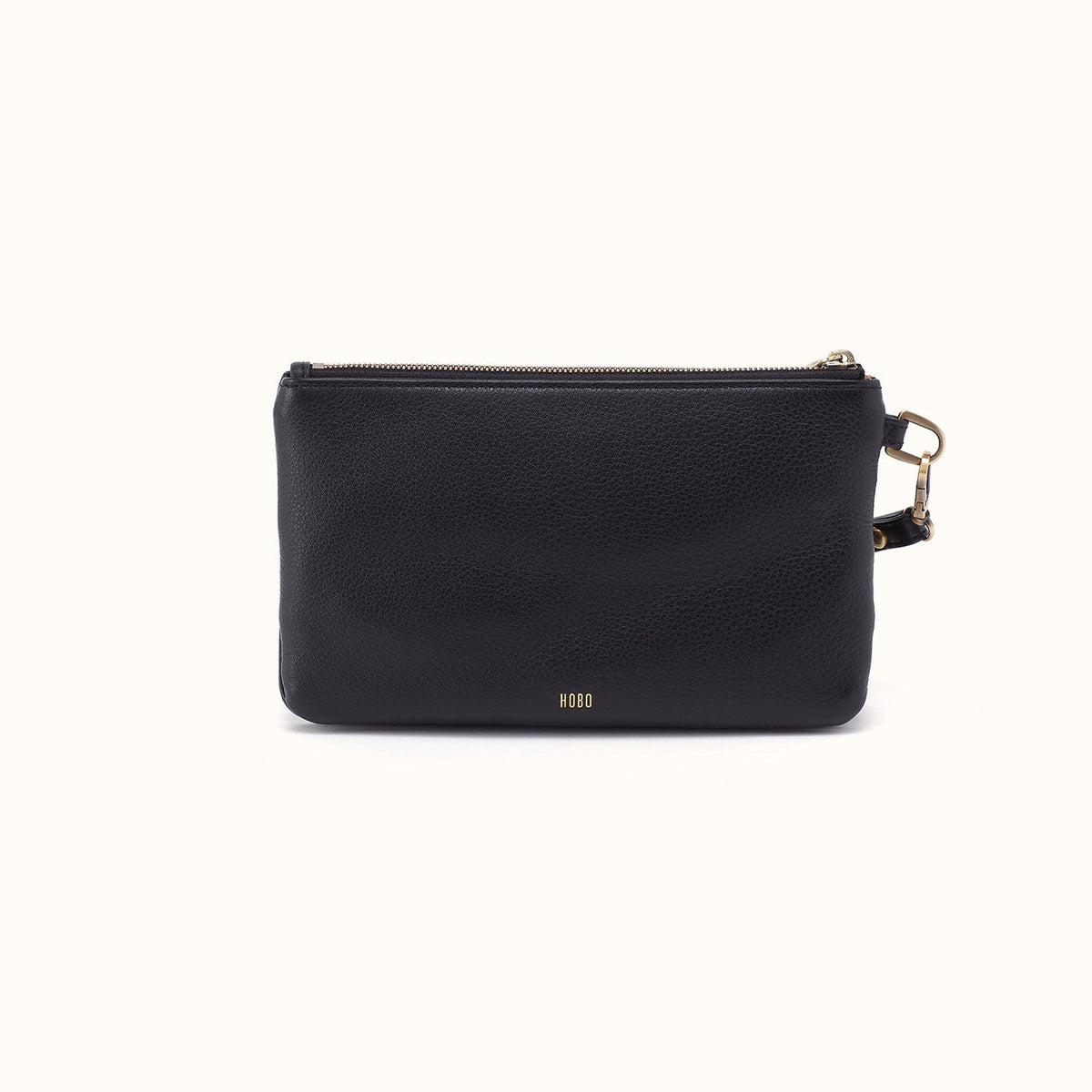 Goldie Wristlet in Pebbled Leather - Black