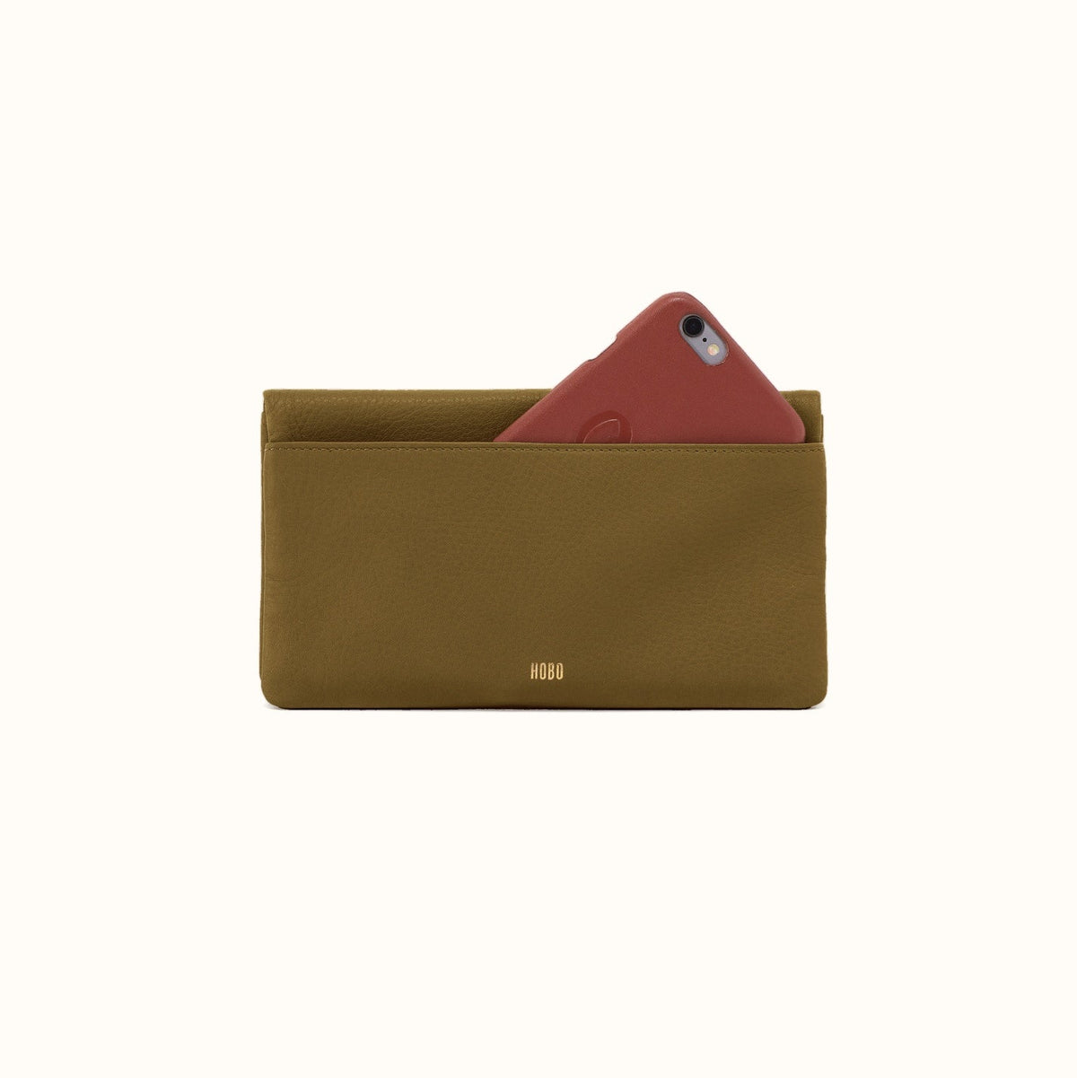 Lumen Continental Wallet In Pebbled Leather - Sunlit Sage