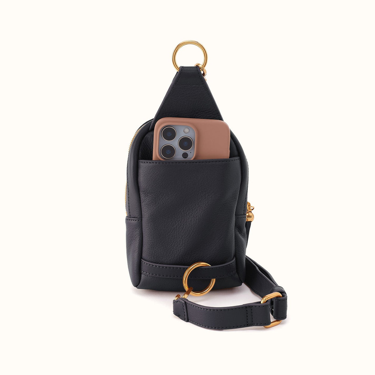 Fern Small Sling In Pebbled Leather - Black