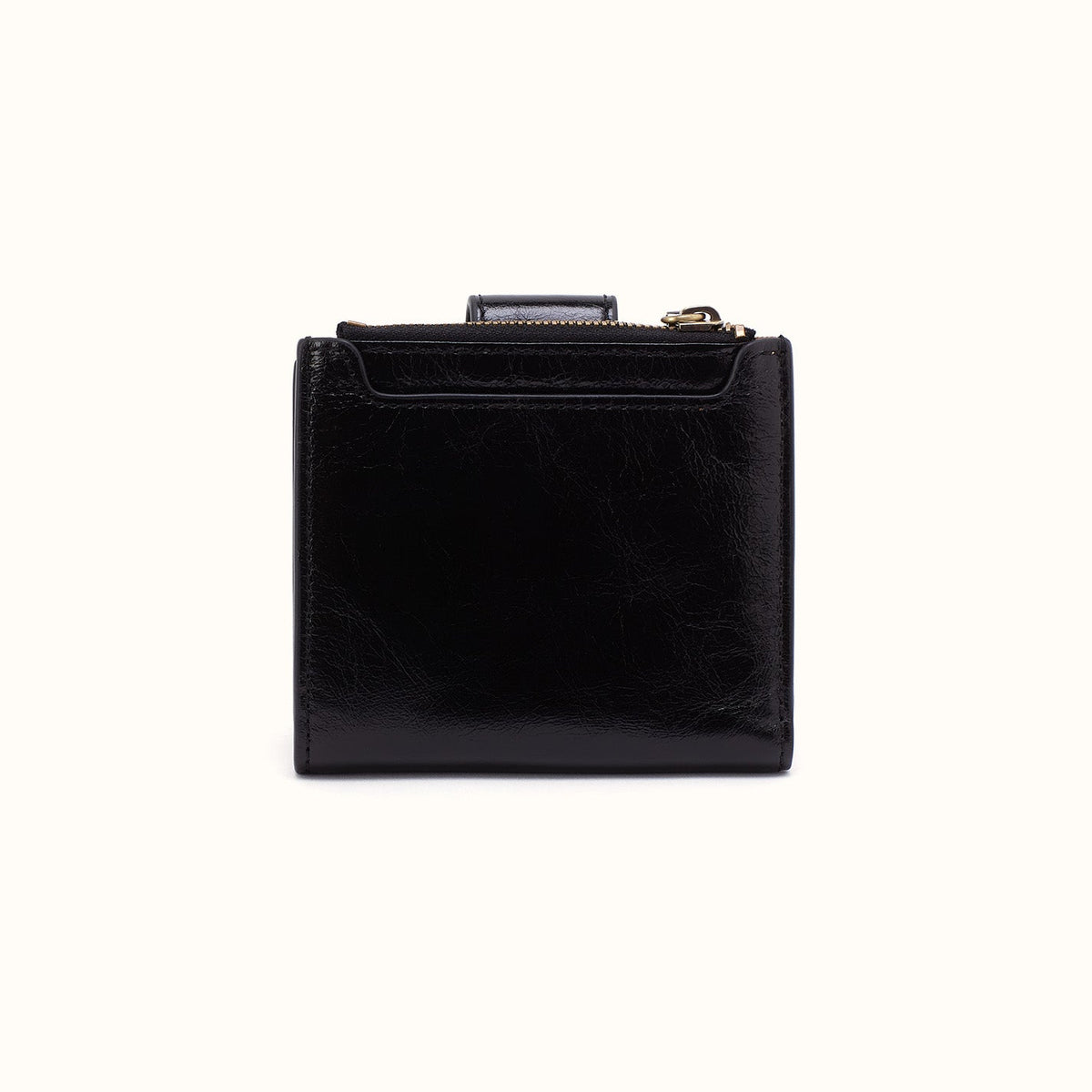 Dunn Mini Wallet In Polished Leather - Black