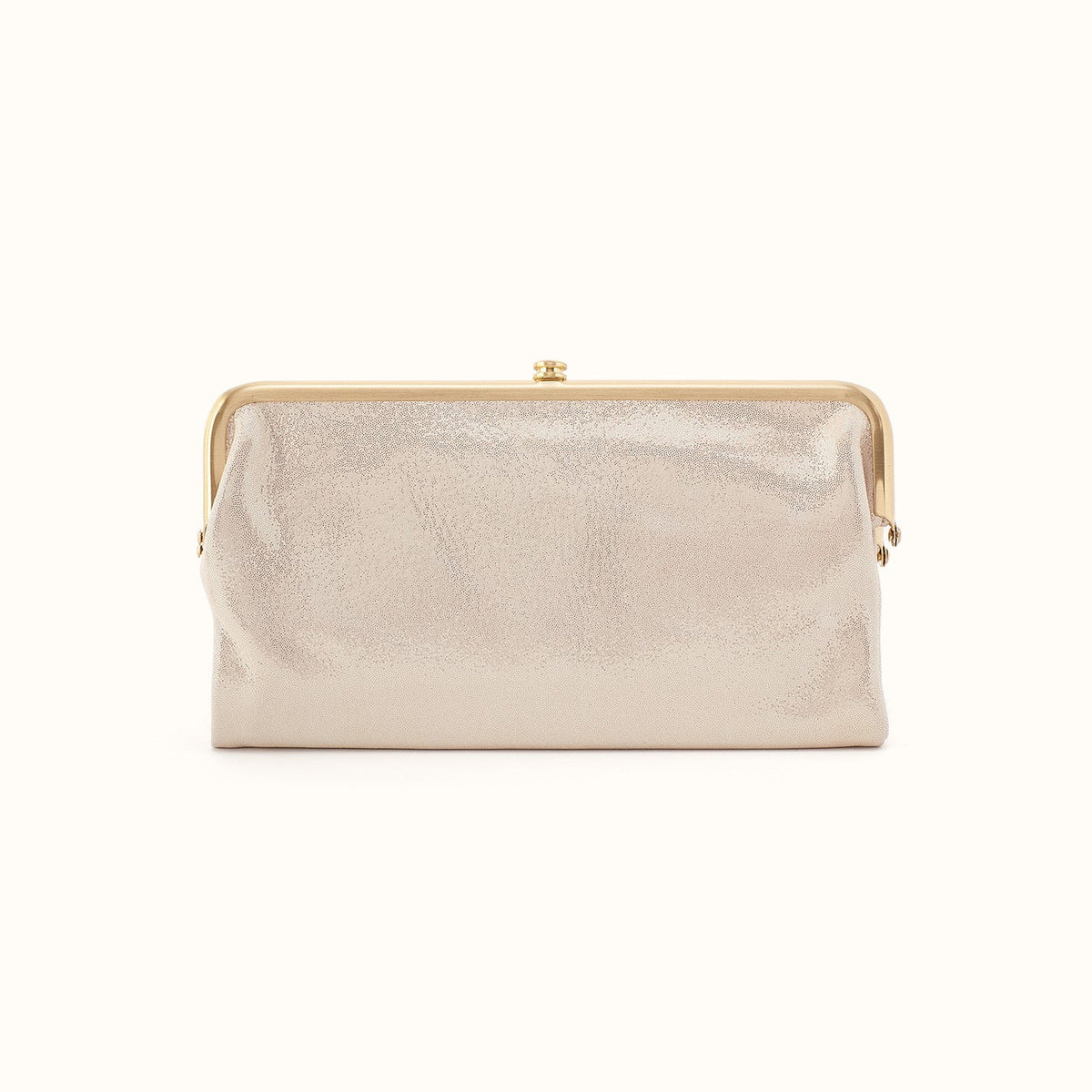 Lauren Clutch-Wallet In Metallic Leather - Sand Shimmer
