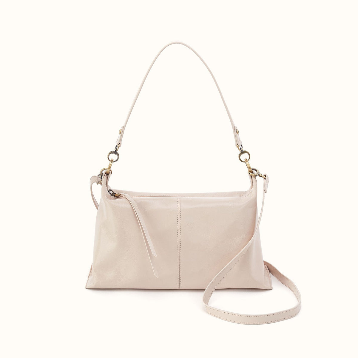 Avon Shoulder Bag In Polished Leather - Pale Flax
