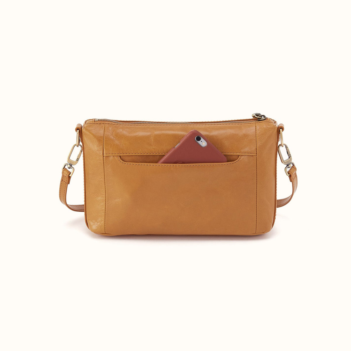 Darcy Carry-All Crossbody In Polished Leather - Natural