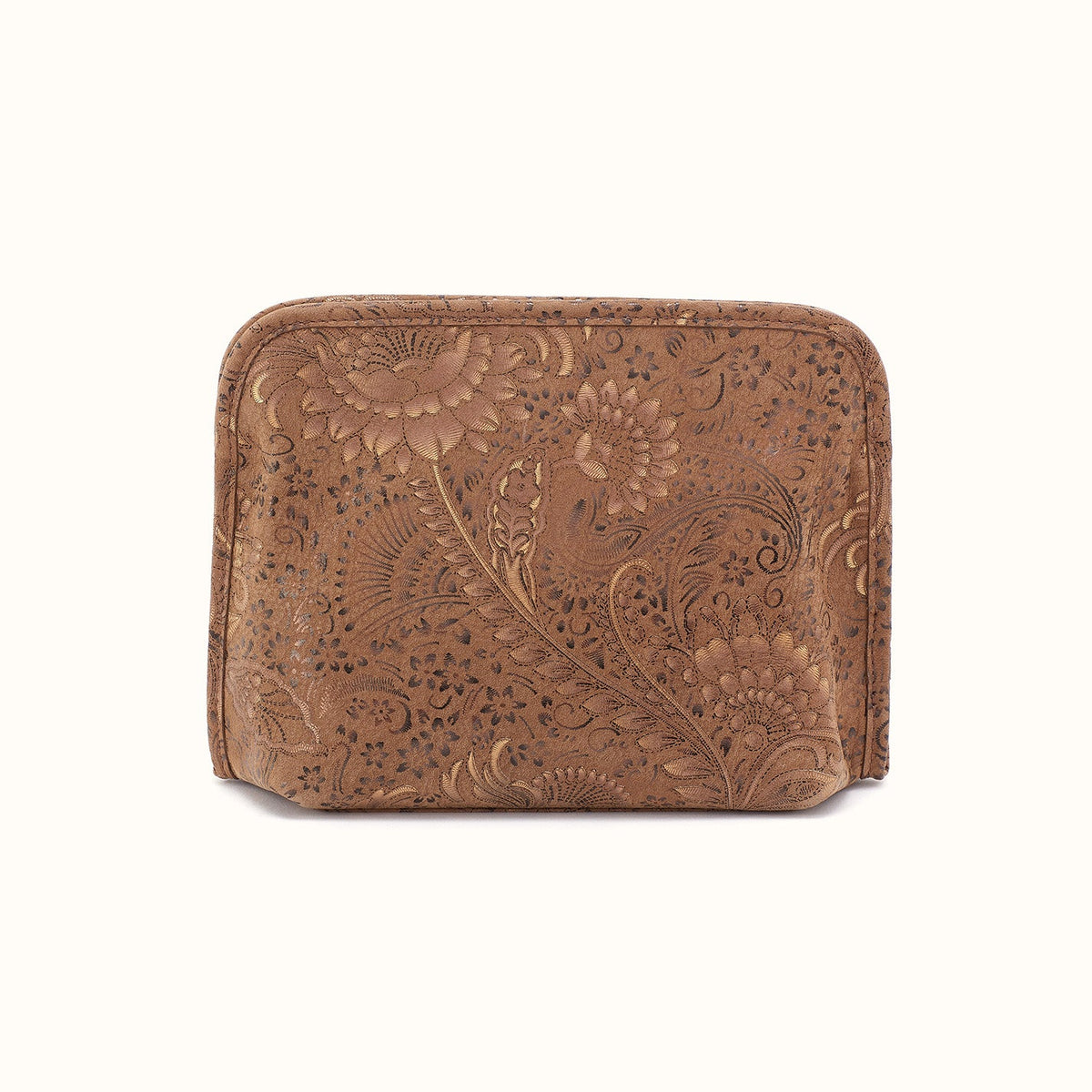 Beauty Cosmetic Pouch In Printed Leather - Mink Folklore