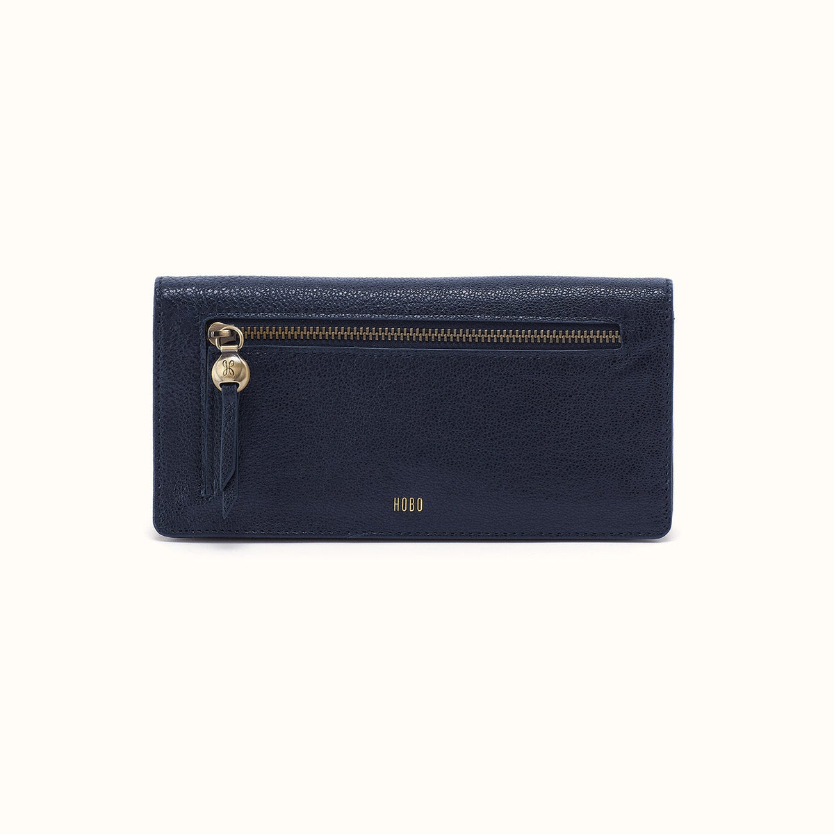 Hutton Large Wallet In Micrograin Leather - Ink Navy