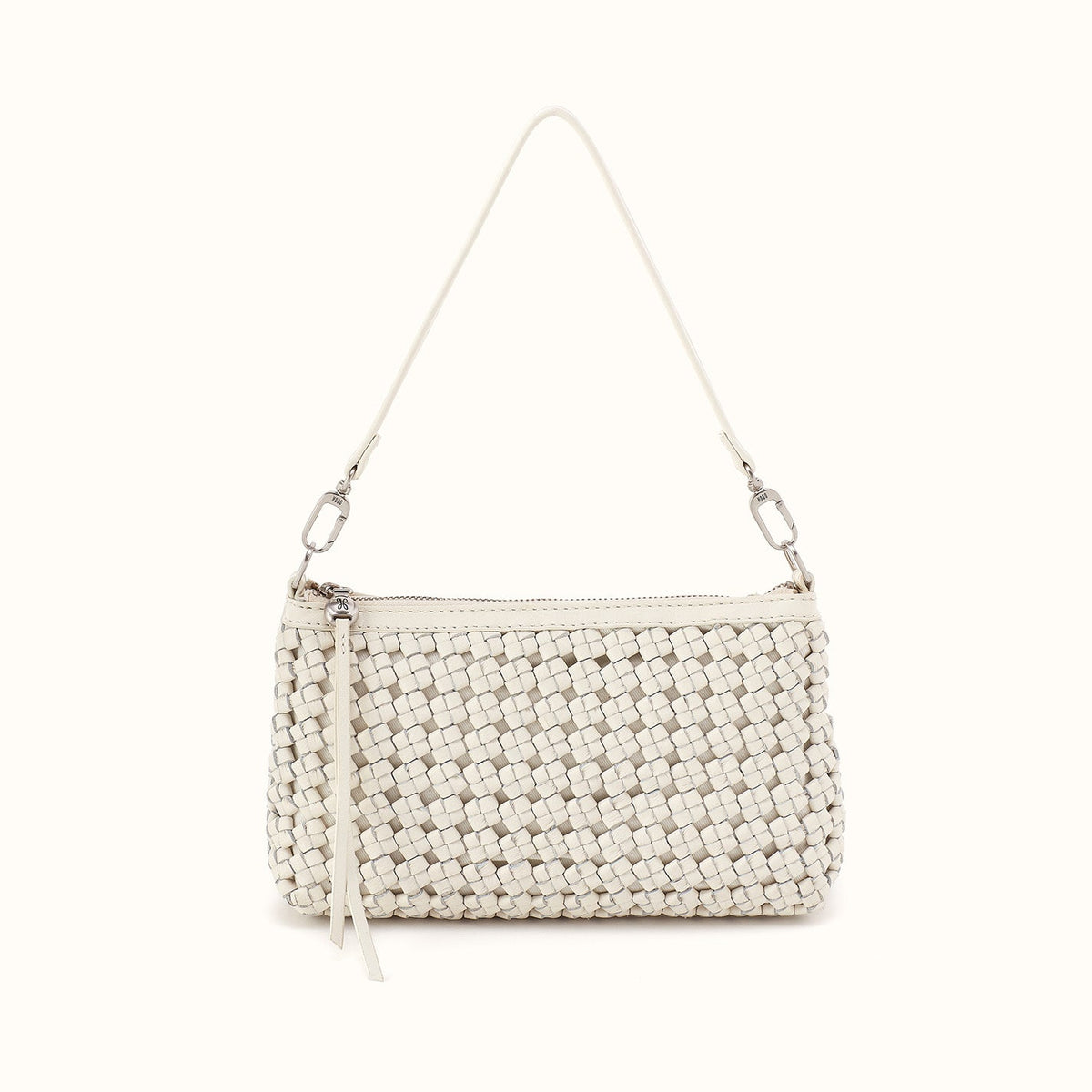 Darcy Crossbody in Woven Leather - Whitecap