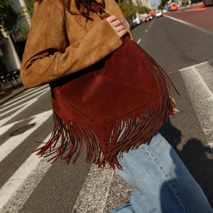 Paloma Hobo In Suede Leather - Chocolate