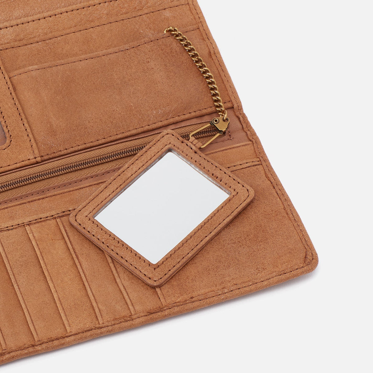 Rachel Continental Wallet in Buffed Leather - Whiskey
