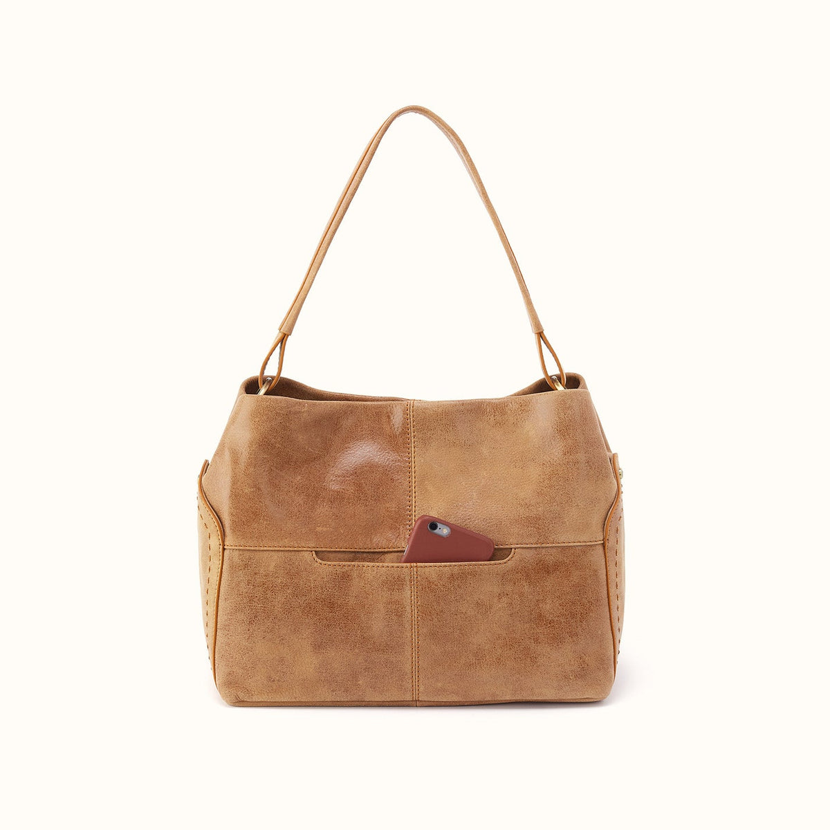 Seneca Shoulder Bag In Buffed Leather - Whiskey