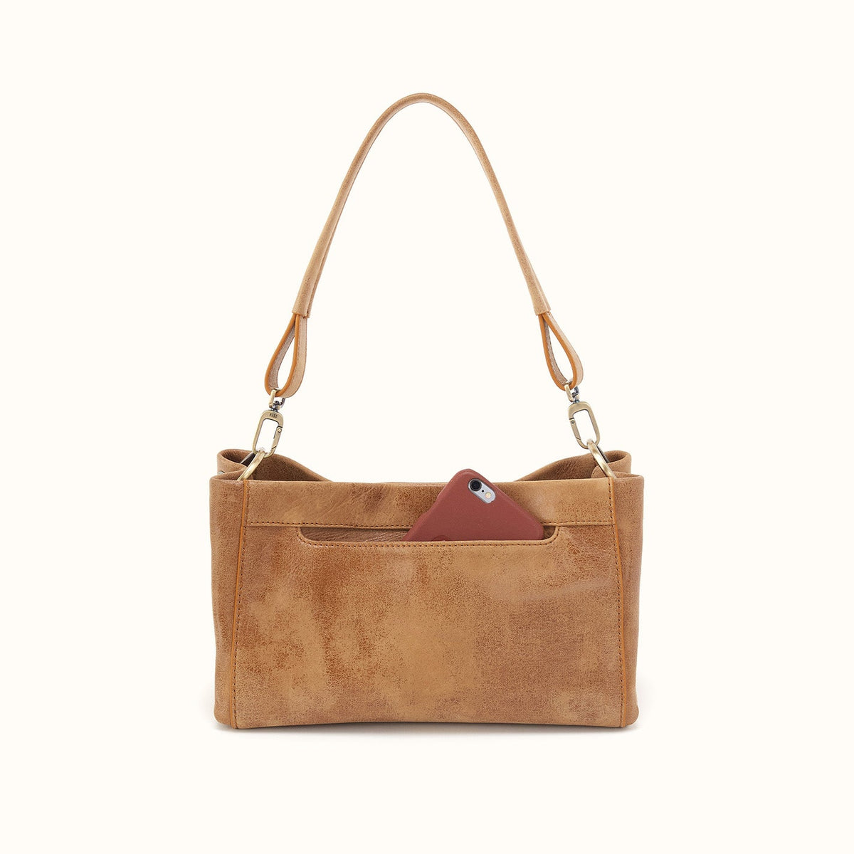 Seneca Shoulder Crossbody In Buffed Leather - Whiskey