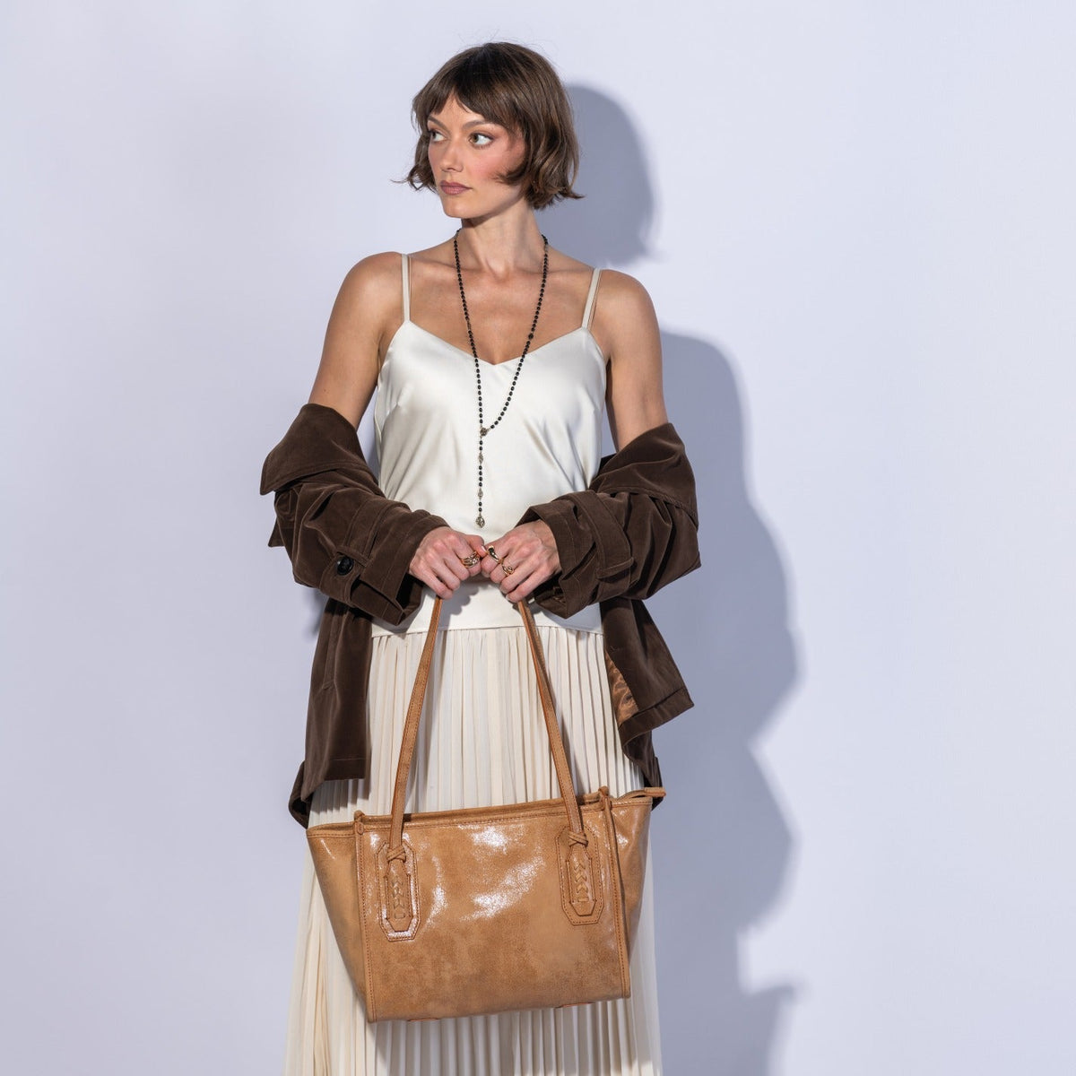 Expedition Small Tote in Buffed Leather - Whiskey