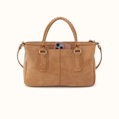 Expedition Satchel in Buffed Leather - Whiskey