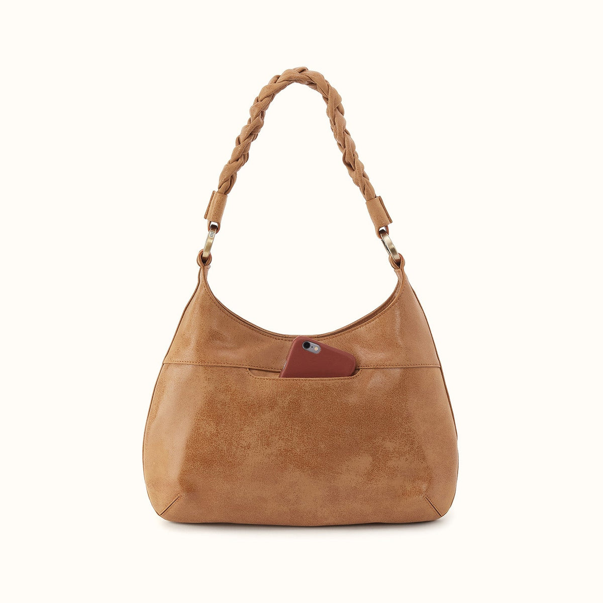 Madison Shoulder Bag In Buffed Leather - Whiskey