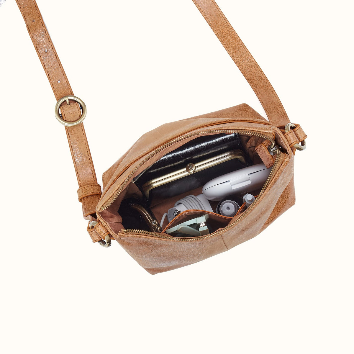 Expedition Crossbody in Buffed Leather - Whiskey