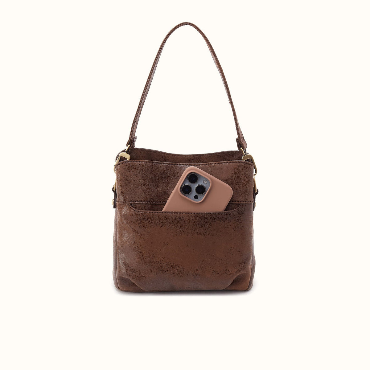 Starr Convertible Shoulder In Buffed Leather - Mocha