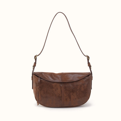 Contour Shoulder Crossbody In Buffed Leather - Mocha