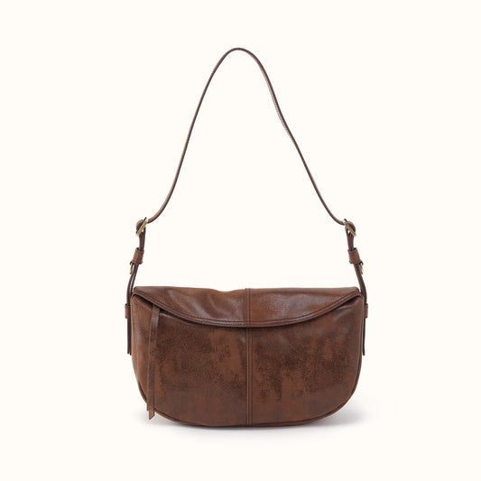 Contour Shoulder Crossbody In Buffed Leather - Mocha