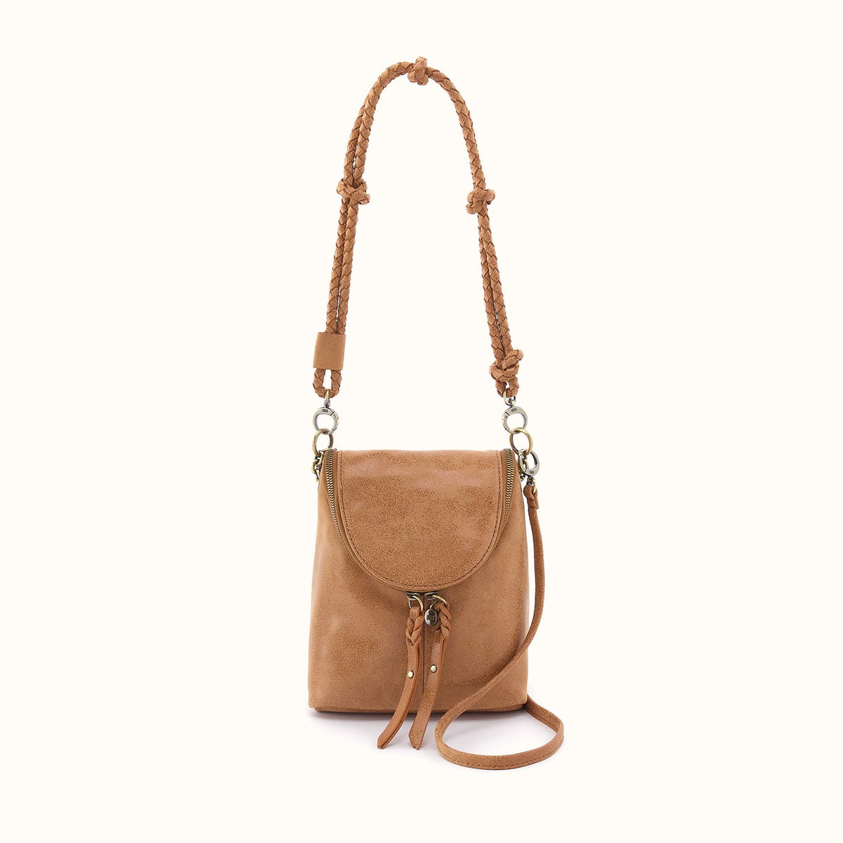 Fern Duo Crossbody In Buffed Leather - Whiskey