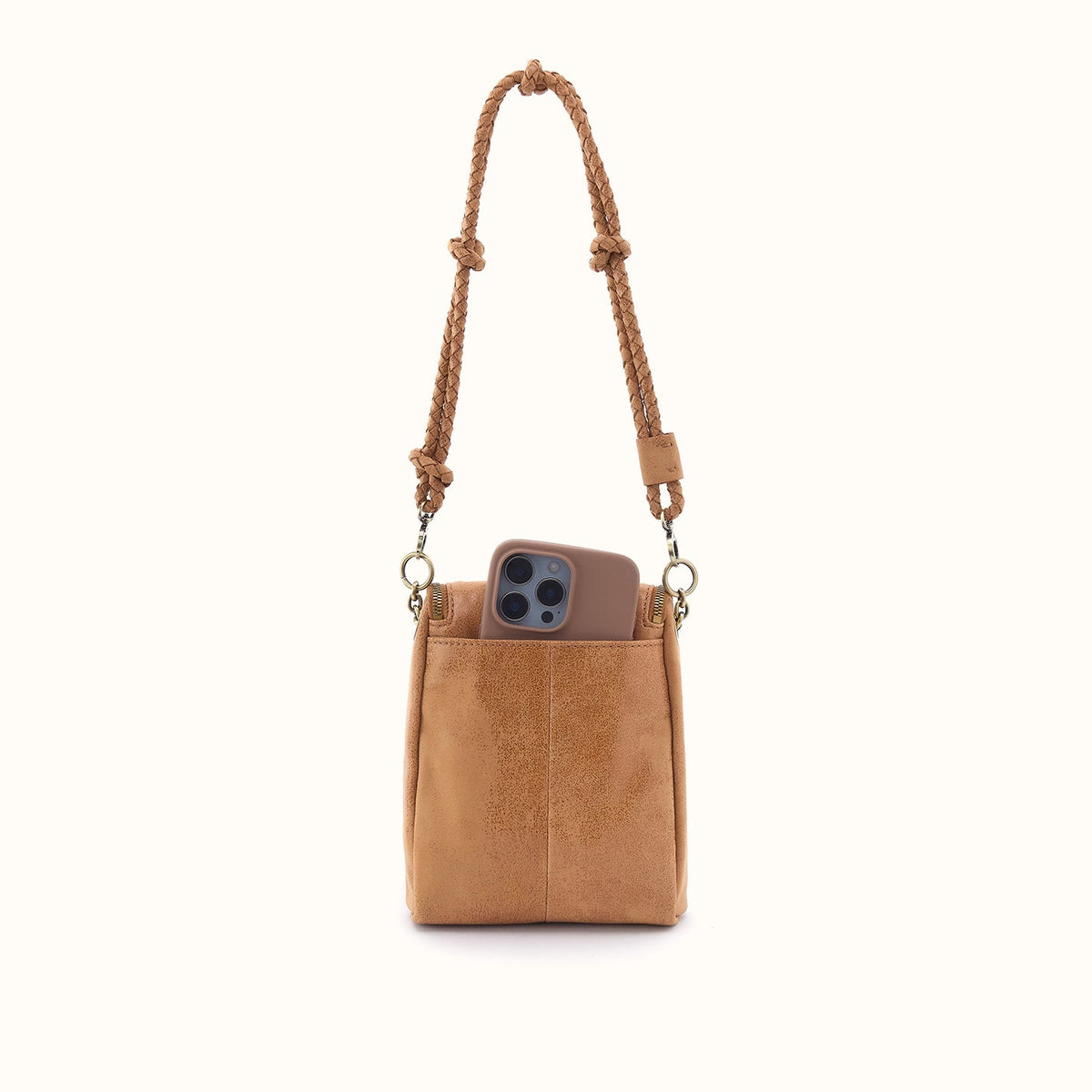 Fern Duo Crossbody In Buffed Leather - Whiskey