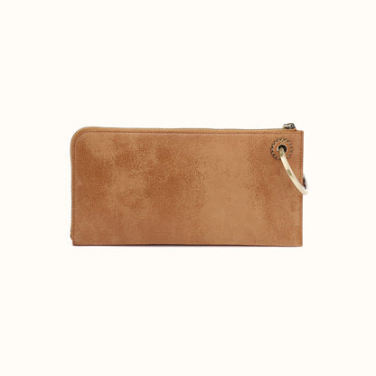 Jett Wristlet In Buffed Leather - Whiskey