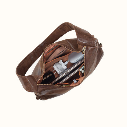 Kori Hobo Shoulder In Buffed Leather - Mocha