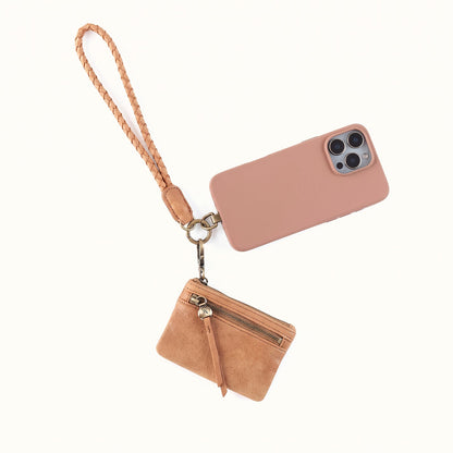 Lasso Phone Wristlet In Buffed Leather - Whiskey