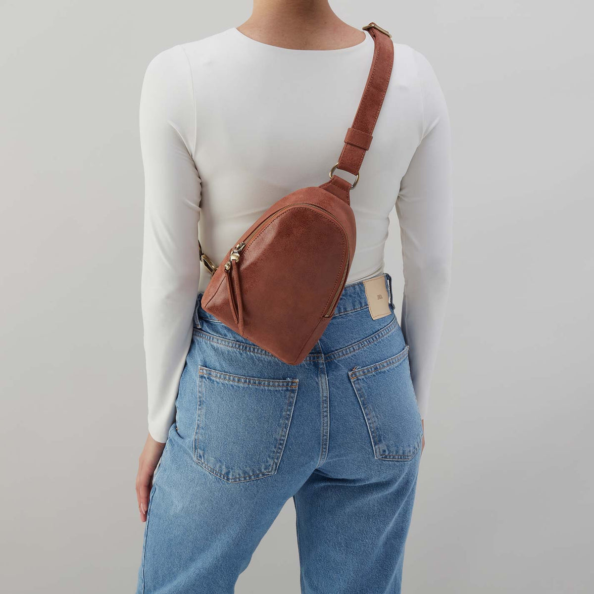 Fern Sling in Buffed Leather - Burnished Saddle