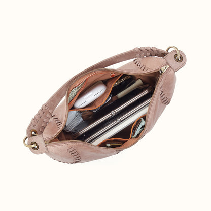 Opal Shoulder in Buffed Leather - Hazel