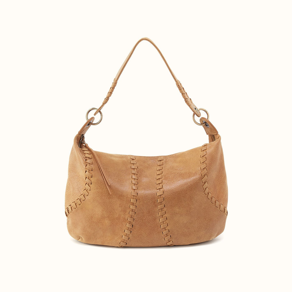 Opal Shoulder In Buffed Leather - Whiskey
