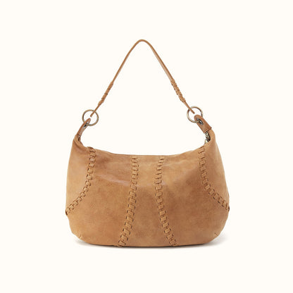 Opal Shoulder In Buffed Leather - Whiskey