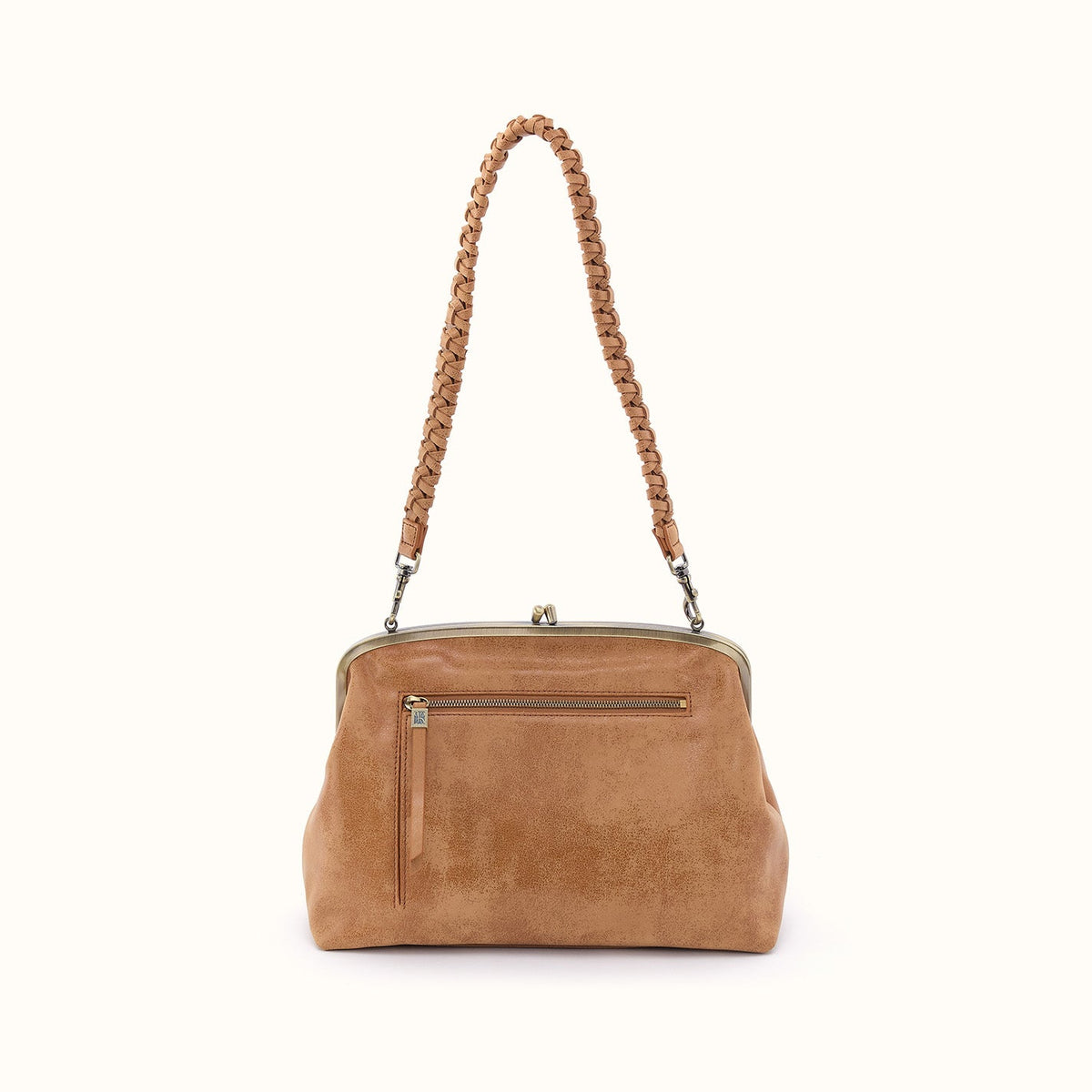 Alba Frame Large Shoulder Bag In Buffed Leather - Whiskey
