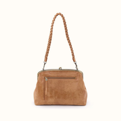 Alba Frame Large Shoulder Bag In Buffed Leather - Whiskey