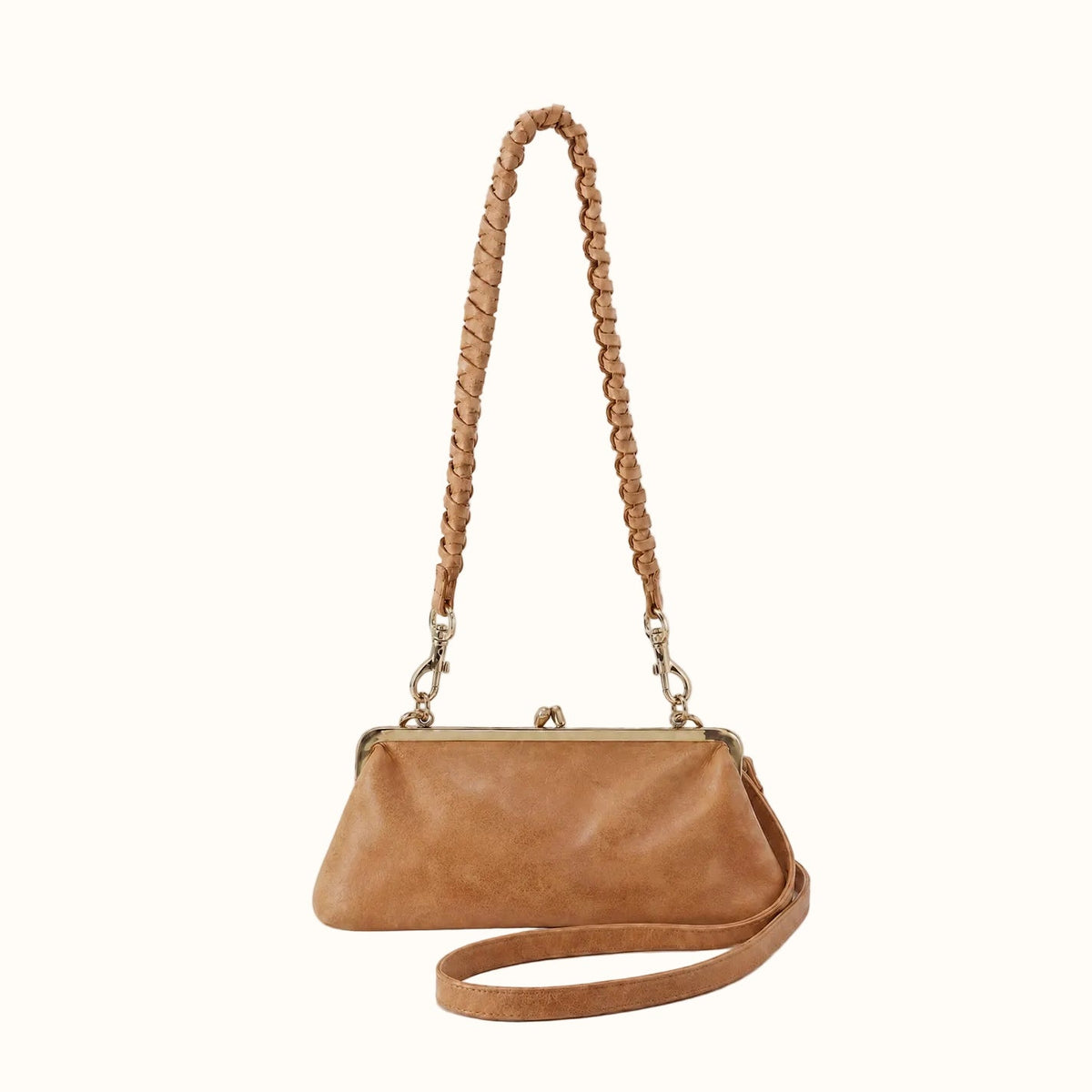 Della Frame Small Shoulder Bag In Buffed Leather - Whiskey