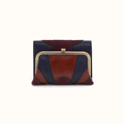 Robin Compact Wallet In Pebbled Leather - Ink Navy