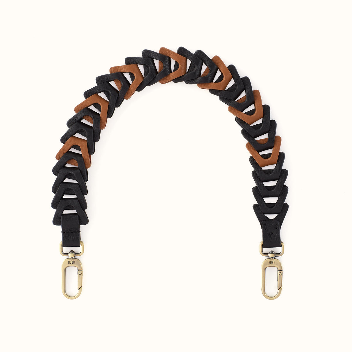 Petty Leather Link Strap in Pebbled Leather - Black