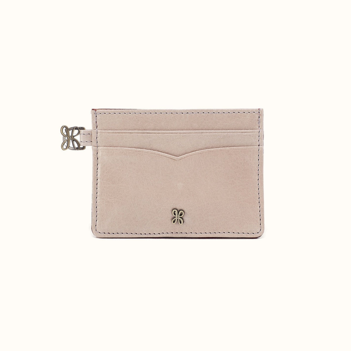 Charmed Card Case in Gloss Leather - Stone Gloss