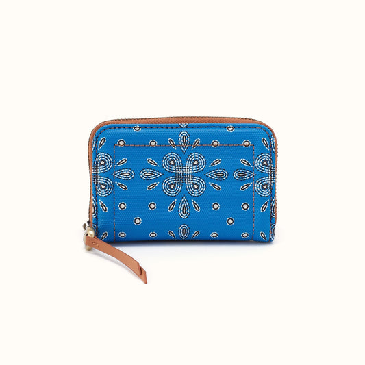 Soma Small Wallet In Coated Canvas - Blue Journey Bandana
