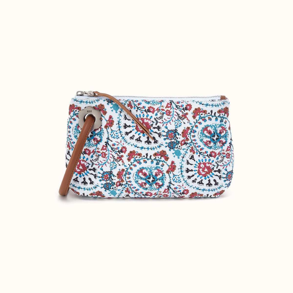 Daisy Daze Large Wristlet in Cotton Canvas - Batik Blooms Canvas