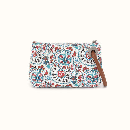 Daisy Daze Large Wristlet in Cotton Canvas - Batik Blooms Canvas
