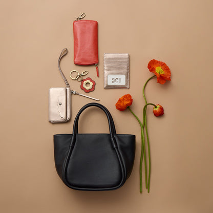 Margot Satchel In Pebbled Leather - Black
