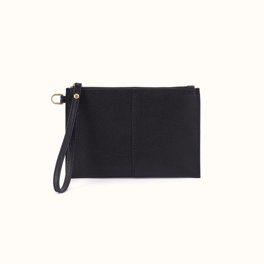Vida Small Pouch In Micro Pebbled Leather - Black