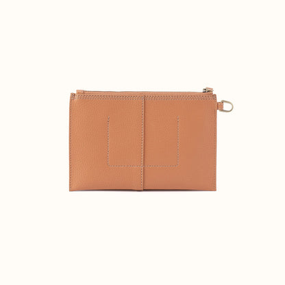Vida Small Pouch In Micro Pebbled Leather - Biscuit